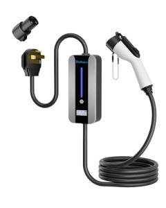 BiaHawn Level 2 EV Charger (240V, 40A) for Tesla and SAE-J1772 EVs, 26ft Charging Cable, NEMA 14-50 Plug, SAE-J1772 Adapter and J1772 to Tesla Adapter