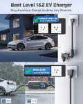 2025 Upgraded Level 1&2 Tesla Mobile Charger, 8-16Amp Adjustable Current & Timer, 110V–240V, NEMA 5-15 & 6-20 Plug, 21ft Tesla Charging Cable, Mobile Connector for Tesla Model Y/3/X/S/Cybertruck