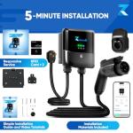 Zapvolt Level 2 EV Charger - 40Amp 240V 25FT Electric Vehicle Charging Station, Cable Smart Wall EV Chargers Level 2 for Home, RFID Card, WiFi Enabled, NEMA 14-50 - 9.6kW EVSE J1772, UL