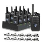 Retevis RT68H Walkie Talkies Long Range, Rugged 2 Way Radio with Earpiece, 1200mAh, Hidden Display, 9-Level Squelch, License-Free Two Way Radio(10 Pack with 10 Way Charger)