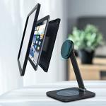 EMONITA Foldable Magnetic Stand with Charging Case A11 for iPad Pro 11-Inch (M4). Strong Magnets, 360 Rotation, 90 Tilt, 45W Fast Charger Adapter USB C Cable Included