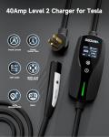 Level 2 EV Charger for Tesla, 40A/9.6kW Ultra-Fast Home Portable EV Charging Station with NEMA 14-50 Plug, 25FT Cable, Adjustable Current &Delay Start Timer, Compatible with Model Y/3/S/X (NACS Port)