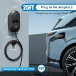 RYCHEENI Level 2 EV Charger -25ft Cable, NEMA 14-50,48 amp, Hardwired EV Home Charger with NACS Connector, 240v Wall amounted Electric Vehicle Charging Station for Tesla Electric Vehicles