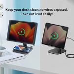 EMONITA Foldable Magnetic Stand with Charging Case A11 for iPad Pro 11-Inch (M4). Strong Magnets, 360 Rotation, 90 Tilt, 45W Fast Charger Adapter USB C Cable Included