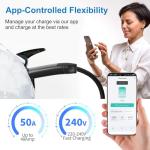 RYCHEENI Level 2 EV Charger -25ft Cable, NEMA 14-50,48 amp, Hardwired EV Home Charger with NACS Connector, 240v Wall amounted Electric Vehicle Charging Station for Tesla Electric Vehicles