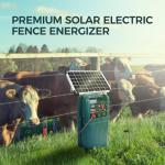 D1200S 24/7 Solar Fence Charger, 1.1Joule Portable Solar Fence Energizer with Adjustable Multi-Modes & Power Levels, 80 Acres/ 25 Miles Electric Fence Charger Ideal for Livestock