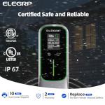 ELEGRP Level 2 EV Charger for Home, 32 Amp, ETL Certified, PBE & LCD Technology, 25ft J1772 Cable with NEMA 14-50 Plug, Plug and Play, 240V for BEVs/PHEVs