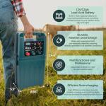 D1200S 24/7 Solar Fence Charger, 1.1Joule Portable Solar Fence Energizer with Adjustable Multi-Modes & Power Levels, 80 Acres/ 25 Miles Electric Fence Charger Ideal for Livestock
