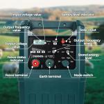 D1200S 24/7 Solar Fence Charger, 1.1Joule Portable Solar Fence Energizer with Adjustable Multi-Modes & Power Levels, 80 Acres/ 25 Miles Electric Fence Charger Ideal for Livestock