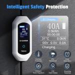 Level 2 Charger for with Tesla 40 Amp Without NACS Adapter, Portable EV Charger for with Tesla, Electric Car Chargers for Model Y/3/S/X, LCD Display & App Control(240V, NEMA14-50 Plug, 25+2FT Cable)