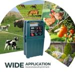 D1200S 24/7 Solar Fence Charger, 1.1Joule Portable Solar Fence Energizer with Adjustable Multi-Modes & Power Levels, 80 Acres/ 25 Miles Electric Fence Charger Ideal for Livestock