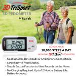 Realalt 3D Pedometer with Clip and Strap