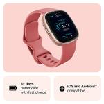 Fitbit Versa 4 Smartwatch, Pink Sand/Copper Rose