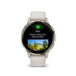 Garmin Venu 3S Soft Gold Stainless Steel Bezel 1.2-Inch AMOLED Touchscreen Display Smart Watch with 41mm Ivory Case and Silicone Band