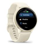 Garmin vívoactive® 6, Health and Fitness GPS Smartwatch, AMOLED Display, Up to 11 Days of Battery, Lunar Gold with Bone Band