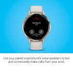Garmin Venu 3S Soft Gold Stainless Steel Bezel 1.2-Inch AMOLED Touchscreen Display Smart Watch with 41mm Ivory Case and Silicone Band