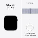 Apple Watch Series 10 [GPS 46mm case] Smartwatch with Silver Aluminium Case with Blue Cloud Sport Loop. Fitness Tracker, ECG App, Always-On Retina Display, Carbon Neutral