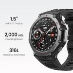 Amazfit T-Rex 3 Outdoor Smart Watch 48mm AMOLED Display, Offline Maps & Navigation, 6 Satellite Systems Dual Band GPS, 27 Days Battery Life, 170+ Sports Mode, 45m Freediving for Android, iPhone