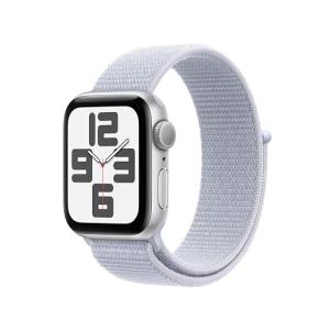 Apple Watch SE (2nd Gen) [GPS 40mm] Smartwatch with Silver Aluminum Case with Blue Cloud Sport Loop One Size. Fitness and Sleep Trackers, Crash Detection, Heart Rate Monitor, Carbon Neutral