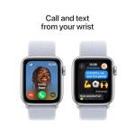 Apple Watch SE (2nd Gen) [GPS 40mm] Smartwatch with Silver Aluminum Case with Blue Cloud Sport Loop One Size. Fitness and Sleep Trackers, Crash Detection, Heart Rate Monitor, Carbon Neutral