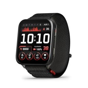 Garmin® Venu® X1, Thin and Lightweight GPS Smartwatch, AMOLED Display, Advanced Health and Fitness Features, Black with Slate Titanium Caseback and Black ComfortFit Nylon Band