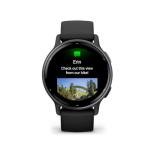Garmin vivoactive 5, Health and Fitness GPS Smartwatch for Men and Women with Slate Aluminum Bezel Black Case and Silicone Band, 1.2” AMOLED Touchscreen Display, 11 Days Battery Life (Bundle)