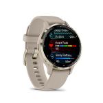 Garmin 010-02785-02 Venu 3S Health Fitness GPS Smartwatch Gold Steel Bezel w/French Gray Case 41mm | Official USA Partner Model | Bundle with 2 YR CPS Enhanced Protection Pack