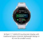 Garmin Forerunner 265S Running Smartwatch, Colorful AMOLED Display, Training Metrics and Recovery Insights, Whitestone and Neo Tropic 42 mm