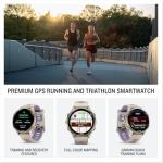 Garmin® Forerunner® 970, Premium GPS Running and Triathlon Smartwatch, AMOLED Display, Built-in LED Flashlight, Soft Gold Titanium with French Gray Case and French Gray/Translucent Indigo Band