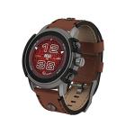 Diesel Men's Griffed Gen 6 45mm Stainless Steel and Leather Touchscreen Smart Watch, Color: Brown (Model: DZT2043V)