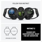 Garmin Instinct® 3 45mm, AMOLED Display, Rugged Outdoor GPS Smartwatch, Metal-Reinforced Bezel, Built-in Flashlight, Up to 18 Days of Battery Life, Black