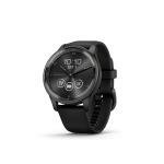 Garmin Vivomove Trend, Stylish Hybrid Smartwatch, Long-Lasting Battery Life, Dynamic Watch Hands and Touchscreen Display, Black (Renewed), Adjustable