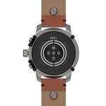 Diesel Men's Griffed Gen 6 45mm Stainless Steel and Leather Touchscreen Smart Watch, Color: Brown (Model: DZT2043V)