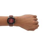 Diesel Men's Griffed Gen 6 45mm Stainless Steel and Leather Touchscreen Smart Watch, Color: Brown (Model: DZT2043V)