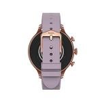 Fossil Women's Gen 6 42mm Stainless Steel and Silicone Touchscreen Smart Watch, Color: Rose Gold, Purple (Model: FTW6080V)