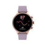 Fossil Women's Gen 6 42mm Stainless Steel and Silicone Touchscreen Smart Watch, Color: Rose Gold, Purple (Model: FTW6080V)