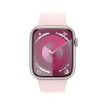 Apple Watch Series 9 [GPS + Cellular 45mm] Smartwatch with Pink Aluminum Case with Pink Sport Band M/L. Fitness Tracker, Blood Oxygen & ECG Apps, Always-On Retina Display