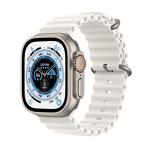 Apple Watch Ultra [GPS + Cellular 49mm] Titanium Case with White Ocean Band, One Size (Renewed Premium)