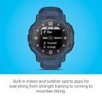 Garmin Instinct Crossover Solar, Rugged Hybrid Smartwatch with Solar Charging Capabilities, Analog Hands and Digital Display, Tidal Blue, Adjustable