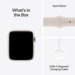 Apple Watch SE (2nd Gen) [GPS 44mm] Smartwatch with Starlight Aluminum Case with Starlight Sport Band M/L. Fitness & Sleep Tracker, Crash Detection, Heart Rate Monitor