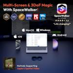VITURE Pro XR/AR Glasses, 135" 120Hz 1000Nits Display, Harman Audio, Electrochromic Film, Myopia Adjustments, for iPhone 16/15/Android/Mac/PC/Steam Deck,First-ever Immersive XR Experience for Switch 2