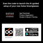 SOLOS AI Powered Glasses | Argon X | Shiny Black | Lenses Integrated ChatGPT for Travel and Real Time Translation | Stereo Speakers | Compatible with iOS and Android