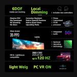 Pimax Crystal Light VR Headset with Controllers, Prime Version - 8K QLED with Local-Dimming, Lightweight & Comfortable Compatible with Flight Simulators, MSFS, iRacing & PC Gaming