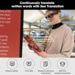 iTourTranslator Smart AR Glasses with AI-Powered 127 Language Translation & Speaker Watch|Real-Time Subtitles, ChatGPT Integration, Binocular OLED Display, Hands-Free Navigation & Multimedia Streaming