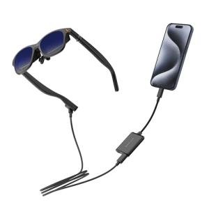 VITURE Pro for USB-C iPhone Pack Pro XR Glasses & USB-C XR Charging Adapter Pro, Fits iPhone 16 & 15, Play/Work While Charging with Multi-Screen, Spatial & VR Video, Enhanced 3DoF, 1-Click 3D