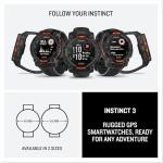 Garmin Instinct 3 Solar Outdoor GPS Smartwatch Bundle