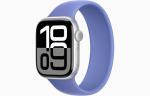 Apple Watch Series 10 [GPS + Cellular, 42mm] - Silver Aluminum Case with Periwinkle Solo Loop, Size 7 (Renewed)