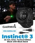 Wearable4U Garmin Instinct 3-45mm Tactical Edition Rugged Outdoor GPS Smartwatch, Solar Charging Display, Applied Ballistics Support, LED Flashlight, Multi-Band GPS PowerBank Bundle