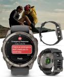 Wearable4U - Garmin Fenix 8 Pro 51mm AMOLED Sapphire Premium Connected Multisport GPS Smartwatch, inReach Technology, Titanium with Graphite Silicone Band w/White Earbuds Bundle