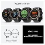 Garmin Fenix 8 Pro 51mm, inReach Technology, AMOLED Display, Multisport GPS Smartwatch, Sapphire, Carbon Gray DLC Titanium with Black/Pebble Gray Silicone Band Fitness Tracker Smat Watch Bundle